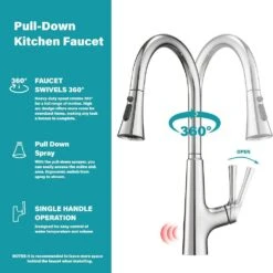 Single-Handle Touchless Pull Out Kitchen Faucet With Sprayer Kitchen Sink Faucets Smart One Hole Taps Brushed Nickel -FURITURE SALE SHOP brushed nickel pull out kitchen faucets q xy is1230 33c fa 1000