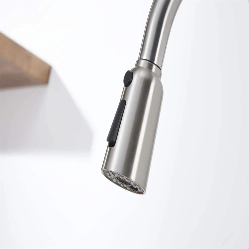 Kitchen Sink Faucet With Pull Out Sprayer Deckplate Included In Brushed Nickle 3 Kitchen Sink Faucet With Pull Out Sprayer Deckplate Included In Brushed Nickle - Image 3