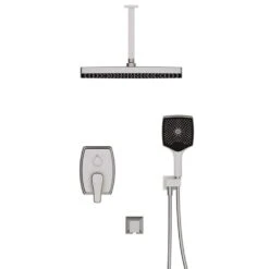 Double Handles Of Faucet 3-Spray Tub And Shower Faucet 1.8 Flow Rate GPM In. Brushed Nickel (Valve Included)