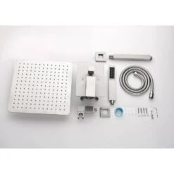 1-Spray 10 In. Rain Dual Shower Head Dual Rain Systems 2.5 GPM Wall Mounted Shower In Brushed Nickel -FURITURE SALE SHOP brushed nickel tahanbath dual shower heads y w2287 141067 4f 1000