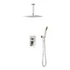 1-Spray 10 In. Rain Dual Shower Head Dual Rain Systems 2.5 GPM Wall Mounted Shower In Brushed Nickel