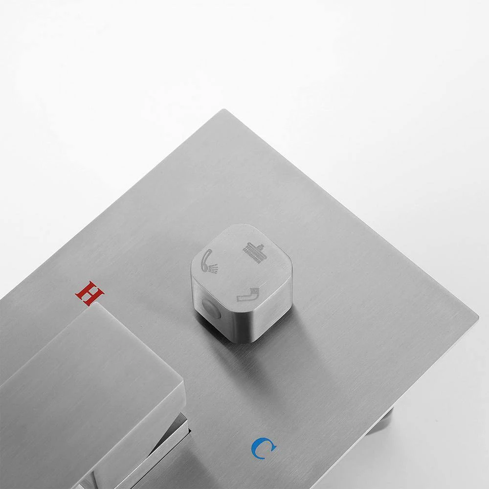 1-Spray 10 In. Dual Rain Shower Head Systems 2.5 GPM Wall Mounted Shower In Brushed Nickel 5 1-Spray 10 In. Dual Rain Shower Head Systems 2.5 GPM Wall Mounted Shower In Brushed Nickel - Image 5