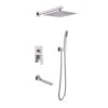 1-Spray 10 In. Dual Rain Shower Head Systems 2.5 GPM Wall Mounted Shower In Brushed Nickel
