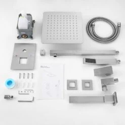 1-Spray 10 In. Dual Rain Shower Head Systems 2.5 GPM Wall Mounted Shower In Brushed Nickel 15 1-Spray 10 In. Dual Rain Shower Head Systems 2.5 GPM Wall Mounted Shower In Brushed Nickel -FURITURE SALE SHOP brushed nickel tahanbath dual shower heads y w2287 141160 fa 1000