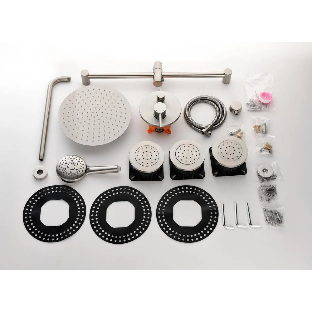 1-Spray Dual Shower System 2.5 GPM With Shower Head,Hand Shower,Slide Bar In Brushed Nickel 4 1-Spray Dual Shower System 2.5 GPM With Shower Head,Hand Shower,Slide Bar In Brushed Nickel - Image 4