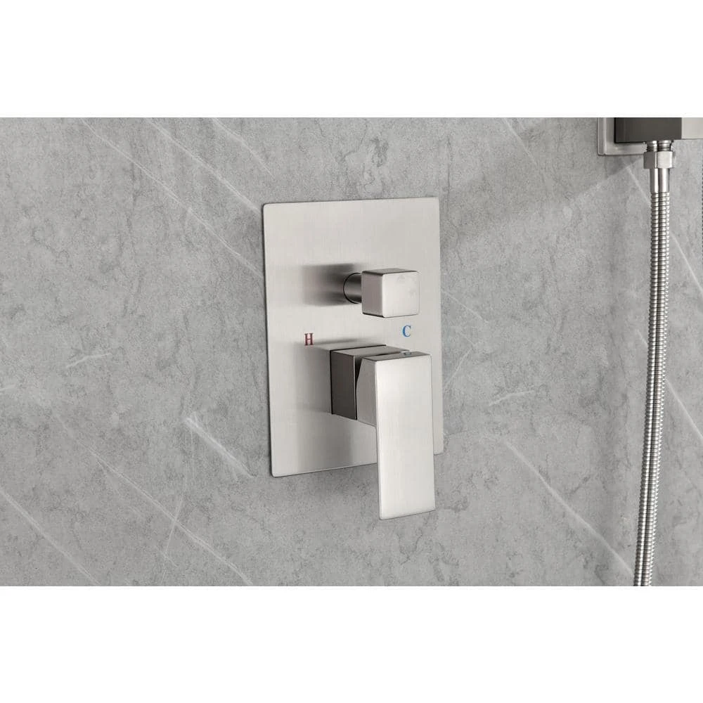 1-Spray Patterns Dual Wall Mount With Shower Head 1.5GPM, In Brushed Nickel 5 1-Spray Patterns Dual Wall Mount With Shower Head 1.5GPM, In Brushed Nickel - Image 5
