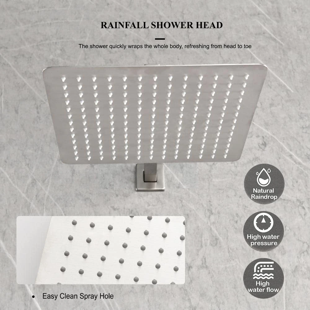 1-Spray Patterns Dual Wall Mount With Shower Head 1.5GPM, In Brushed Nickel 2 1-Spray Patterns Dual Wall Mount With Shower Head 1.5GPM, In Brushed Nickel - Image 2