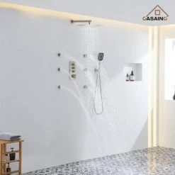 3-Spray 1.8 GPM High Pressure Wall Mount Dual Shower Head/Handheld Shower Combo In Brushed Nickel -FURITURE SALE SHOP brushed nickel tahanbath dual shower heads z 102009bv 1 1f 1000