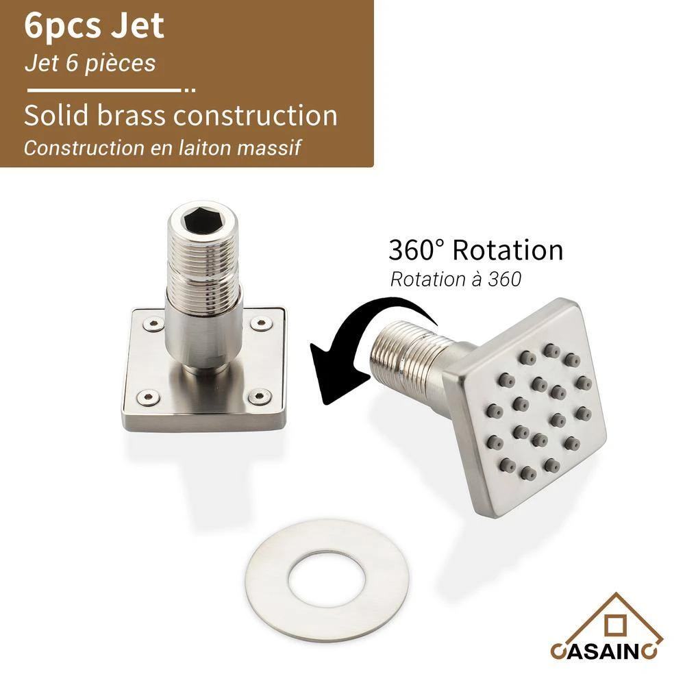 3-Spray 1.8 GPM 12 In. Ceiling Mount Dual Square Handheld Shower Set In Brushed Nickel 3 3-Spray 1.8 GPM 12 In. Ceiling Mount Dual Square Handheld Shower Set In Brushed Nickel - Image 3