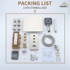 3-Spray 1.8 GPM 12 In. Ceiling Mount Dual Square Handheld Shower Set In Brushed Nickel 19 3-Spray 1.8 GPM 12 In. Ceiling Mount Dual Square Handheld Shower Set In Brushed Nickel -FURITURE SALE SHOP brushed nickel tahanbath dual shower heads z 102009bv 3 d4 1000