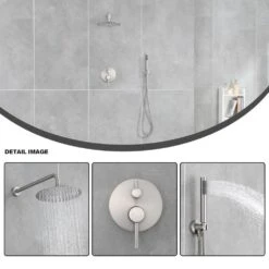 5-spray 7 In. Ceiling Mount 1.8 GPM Dual Shower Head And Handheld Shower Head In Brushed Nickel 16 5-spray 7 In. Ceiling Mount 1.8 GPM Dual Shower Head And Handheld Shower Head In Brushed Nickel -FURITURE SALE SHOP brushed nickel tahanbath dual shower heads z w124357628 44 1000