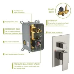 1-spray 12 In. Wall Mount 1.8 GPM Dual Shower Head And Handheld Shower Head In Brushed Nickel -FURITURE SALE SHOP brushed nickel tahanbath dual shower heads z w124357676 1f 1000