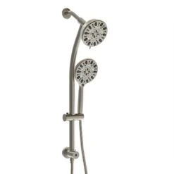8-spray Dual 4.7 In. Wall Mount 1.8 GPM Shower Head And Handheld Shower Head In Brushed Nickel