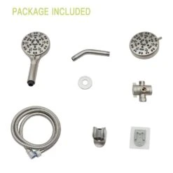 8-spray Dual 7 In. Wall Mount 1.8 GPM Shower Head And Handheld Shower Head In Brushed Nickel In Matte Black 10 8-spray Dual 7 In. Wall Mount 1.8 GPM Shower Head And Handheld Shower Head In Brushed Nickel In Matte Black -FURITURE SALE SHOP brushed nickel tahanbath dual shower heads z w124362289 1f 1000