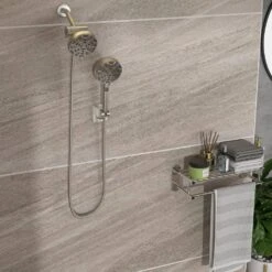 8-spray Dual 7 In. Wall Mount 1.8 GPM Shower Head And Handheld Shower Head In Brushed Nickel In Matte Black 12 8-spray Dual 7 In. Wall Mount 1.8 GPM Shower Head And Handheld Shower Head In Brushed Nickel In Matte Black -FURITURE SALE SHOP brushed nickel tahanbath dual shower heads z w124362289 76 1000