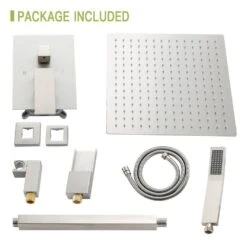 1-spray 16 In. Dual Shower Ceiling Mount Head And Handheld Shower Head 1.8 GPM In Brushed Nickel 10 1-spray 16 In. Dual Shower Ceiling Mount Head And Handheld Shower Head 1.8 GPM In Brushed Nickel -FURITURE SALE SHOP brushed nickel tahanbath dual shower heads z w124381955 4f 1000