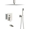 1-spray 16 In. Dual Shower Ceiling Mount Head And Handheld Shower Head 1.8 GPM In Brushed Nickel