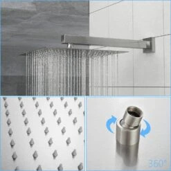 1-Spray 1.8 GPM Ceiling Mount Dual Shower Head And Handheld Shower Head In Brushed Nickel -FURITURE SALE SHOP brushed nickel tahanbath dual shower heads z w124382456 1f 1000