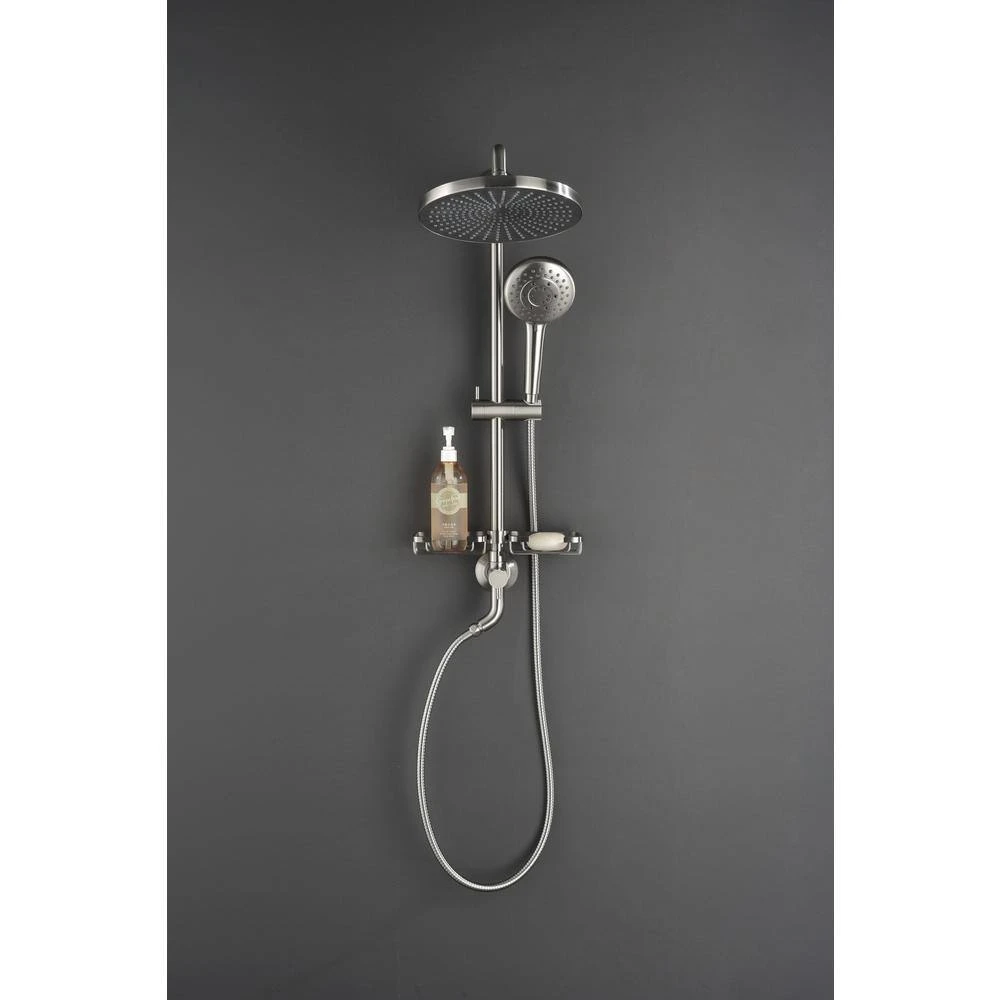Single-Handle 4-Spray Shower Faucet 1.8 GPM With Pressure Balance Hand Shower And Soap Dish In. Brushed Nickel 7 Single-Handle 4-Spray Shower Faucet 1.8 GPM With Pressure Balance Hand Shower And Soap Dish In. Brushed Nickel - Image 7