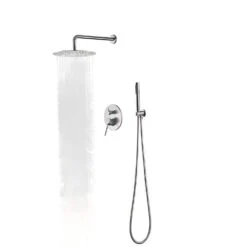 Wall Mounted Shower Dual Faucet Set For Bathroom With High Pressure 2-GPM 10 In. Stainless Steel Rain Shower Head -FURITURE SALE SHOP brushed nickel tahanbath dual shower heads z w2287p182585 31 1000