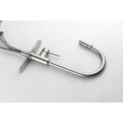 Deck Mount High-Arc Kitchen Faucet With Pull Down Sprayer In Brushed Nickel 12 Deck Mount High-Arc Kitchen Faucet With Pull Down Sprayer In Brushed Nickel -FURITURE SALE SHOP brushed nickel tahanbath pot fillers y w2287 141938 44 1000