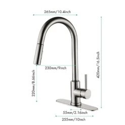 Deck Mount High-Arc Kitchen Faucet With Pull Down Sprayer In Brushed Nickel 10 Deck Mount High-Arc Kitchen Faucet With Pull Down Sprayer In Brushed Nickel -FURITURE SALE SHOP brushed nickel tahanbath pot fillers y w2287 141938 4f 1000