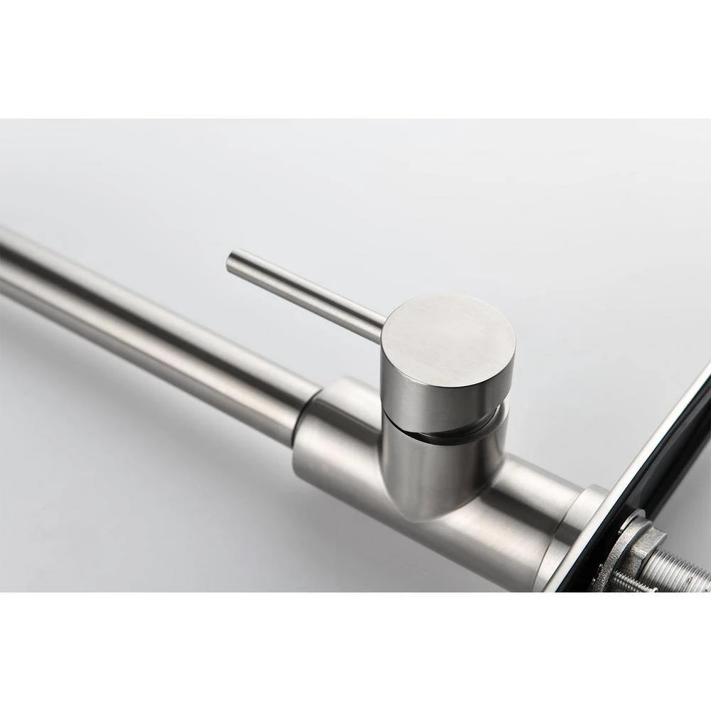 Deck Mount High-Arc Kitchen Faucet With Pull Down Sprayer In Brushed Nickel 6 Deck Mount High-Arc Kitchen Faucet With Pull Down Sprayer In Brushed Nickel - Image 6