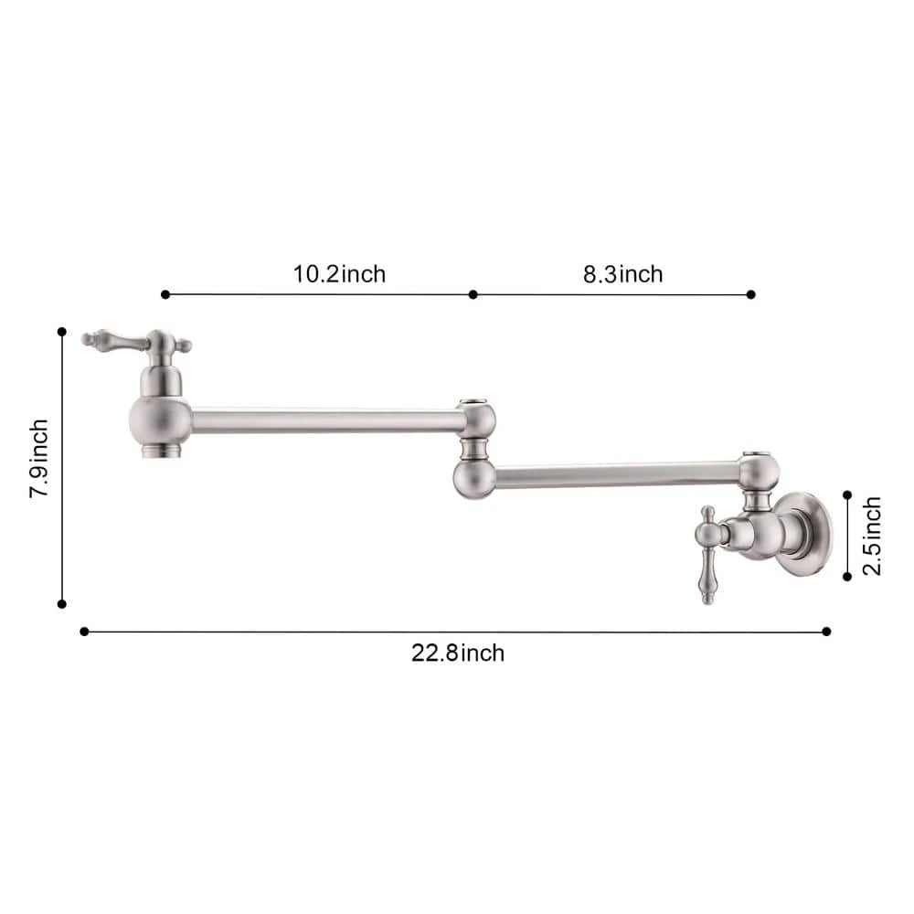 Wall Mount Folding Kitchen Pot Filler Faucet In Brushed Nickel 7 Wall Mount Folding Kitchen Pot Filler Faucet In Brushed Nickel - Image 7