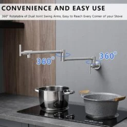Pot Filler, Wall Mount Commercial Pot Filler Faucet, 304 SS Material Kitchen Folding Faucet, Coffee Machine Faucet -FURITURE SALE SHOP brushed nickel tahanbath pot fillers z w1932p300381 c3 1000
