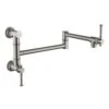 Wall Mounted Pot Filler With Cross Handle In Brushed Nickel