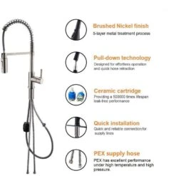 Single Handle Deck Mount Pull Down Sprayer Kitchen Faucet With Deck Plate And Soap Dispenser In Brushed Nickel -FURITURE SALE SHOP brushed nickel tahanbath pull down kitchen faucets doba d0102hpyy47 zq 44 1000