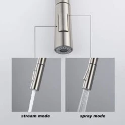 Single Handle Wall Mount Gooseneck Pull Down Sprayer Kitchen Faucet With Deckplate Included And Handle In Brushed Nickel -FURITURE SALE SHOP brushed nickel tahanbath pull down kitchen faucets w928 th9001ns zq 44 1000