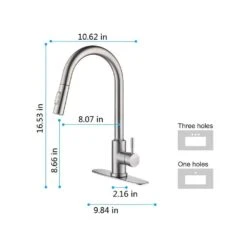Single Handle Wall Mount Gooseneck Pull Down Sprayer Kitchen Faucet With Deckplate Included And Handle In Brushed Nickel -FURITURE SALE SHOP brushed nickel tahanbath pull down kitchen faucets w928 th9001ns zq c3 1000