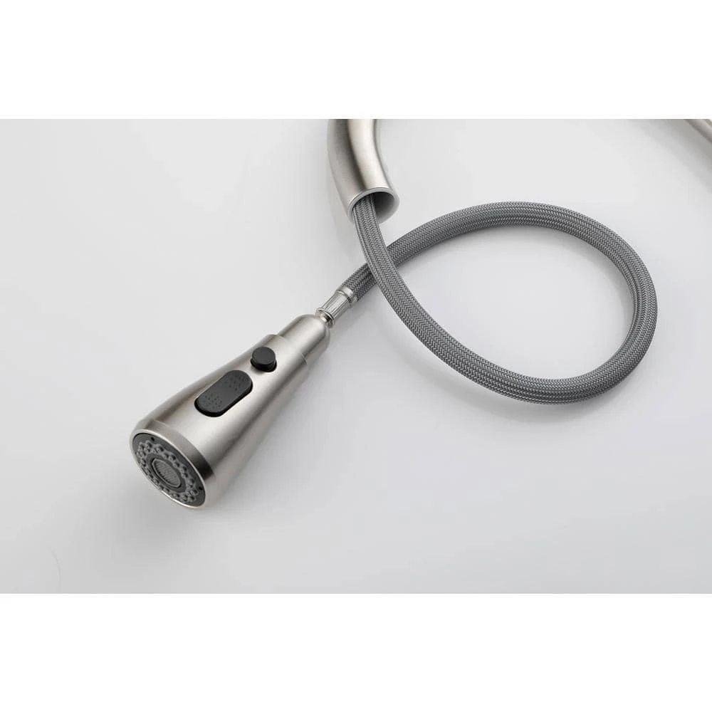 Single Handle High Arc Brushed Nickel Pull Down Sprayer Kitchen Faucet,Single Level Stainless Steel Kitchen Sink Faucets 4 Single Handle High Arc Brushed Nickel Pull Down Sprayer Kitchen Faucet,Single Level Stainless Steel Kitchen Sink Faucets - Image 4