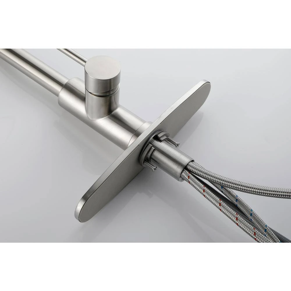 Single Handle High Arc Brushed Nickel Pull Down Sprayer Kitchen Faucet,Single Level Stainless Steel Kitchen Sink Faucets 3 Single Handle High Arc Brushed Nickel Pull Down Sprayer Kitchen Faucet,Single Level Stainless Steel Kitchen Sink Faucets - Image 3