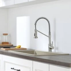 Single Handle Pull Down Sprayer Kitchen Faucet Single Handle In Brushed Nickel 19 Single Handle Pull Down Sprayer Kitchen Faucet Single Handle In Brushed Nickel -FURITURE SALE SHOP brushed nickel tahanbath pull down kitchen faucets z ct xy125533n 31 1000