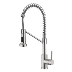 Single Handle Pull Down Sprayer Kitchen Faucet Single Handle In Brushed Nickel