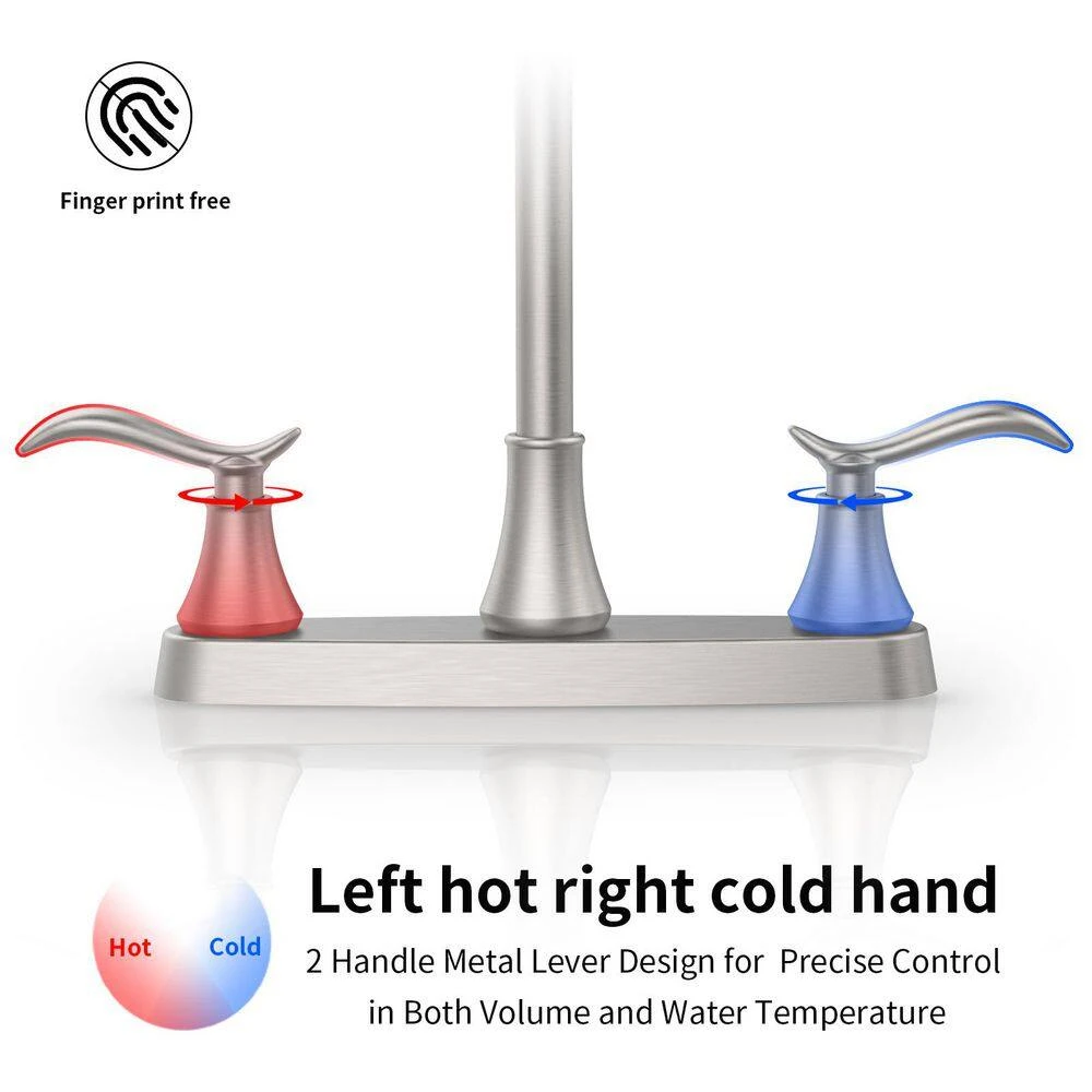 13.18 In. Brushed Nickel Single Handle High-Arc Pull-Out Kitchen Faucet With Pull-Down Sprayer 360° Spout Swivel 4 13.18 In. Brushed Nickel Single Handle High-Arc Pull-Out Kitchen Faucet With Pull-Down Sprayer 360° Spout Swivel - Image 4