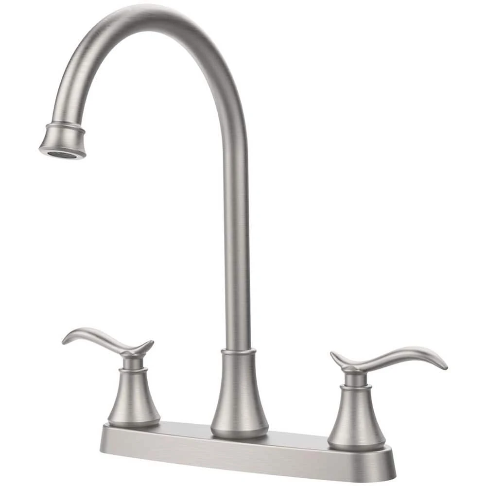 13.18 In. Brushed Nickel Single Handle High-Arc Pull-Out Kitchen Faucet With Pull-Down Sprayer 360° Spout Swivel 1 13.18 In. Brushed Nickel Single Handle High-Arc Pull-Out Kitchen Faucet With Pull-Down Sprayer 360° Spout Swivel