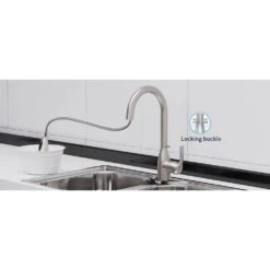 15.74 In. Kitchen Faucet With Pull Down Sprayer And 4-Spraying Modes Brushed Nickel 1 Or 3 Hole 360° Spout Swivel 14 15.74 In. Kitchen Faucet With Pull Down Sprayer And 4-Spraying Modes Brushed Nickel 1 Or 3 Hole 360° Spout Swivel -FURITURE SALE SHOP brushed nickel tahanbath pull down kitchen faucets z t3177p289664 4f 1000