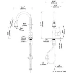 15.74 In. Kitchen Faucet With Pull Down Sprayer And 4-Spraying Modes Brushed Nickel 1 Or 3 Hole 360° Spout Swivel 19 15.74 In. Kitchen Faucet With Pull Down Sprayer And 4-Spraying Modes Brushed Nickel 1 Or 3 Hole 360° Spout Swivel -FURITURE SALE SHOP brushed nickel tahanbath pull down kitchen faucets z t3177p289664 d4 1000