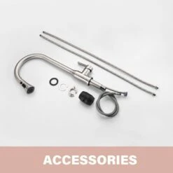 8.85 In Single Handle Stainless Steel Brushed Nickle Kitchen Faucets With 360° Spout Swivel Pull Down Sprayer 11 8.85 In Single Handle Stainless Steel Brushed Nickle Kitchen Faucets With 360° Spout Swivel Pull Down Sprayer -FURITURE SALE SHOP brushed nickel tahanbath pull down kitchen faucets z w1217p290527 fa 1000