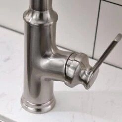 Kitchen Faucet With Pull Down Sprayer Brushed Nickel Stainless Steel Single Handle Kitchen Sink Faucets -FURITURE SALE SHOP brushed nickel tahanbath pull down kitchen faucets z w1932119766 1f 1000