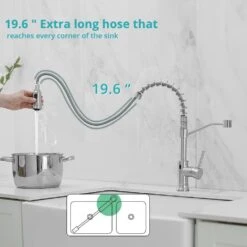 19 In Touchless Kitchen Faucet, Hands Free Automatic Smart 360 Degree Spout Swivel Kitchen Faucet In Brushed Nickel -FURITURE SALE SHOP brushed nickel tahanbath pull down kitchen faucets z w1932p154582 1f 1000