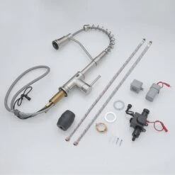 19 In. 360° Spout Swivel Touchless Kitchen Faucet, Hands Free Automatic Smart Kitchen Faucet In Brushed Nickel -FURITURE SALE SHOP brushed nickel tahanbath pull down kitchen faucets z w1932p154582 76 1000 1