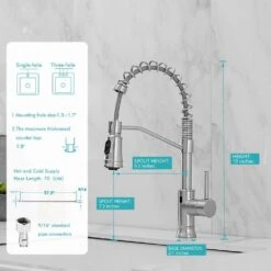 19 In. 360° Spout Swivel Touchless Kitchen Faucet, Hands Free Automatic Smart Kitchen Faucet In Brushed Nickel -FURITURE SALE SHOP brushed nickel tahanbath pull down kitchen faucets z w1932p154582 c3 1000 1