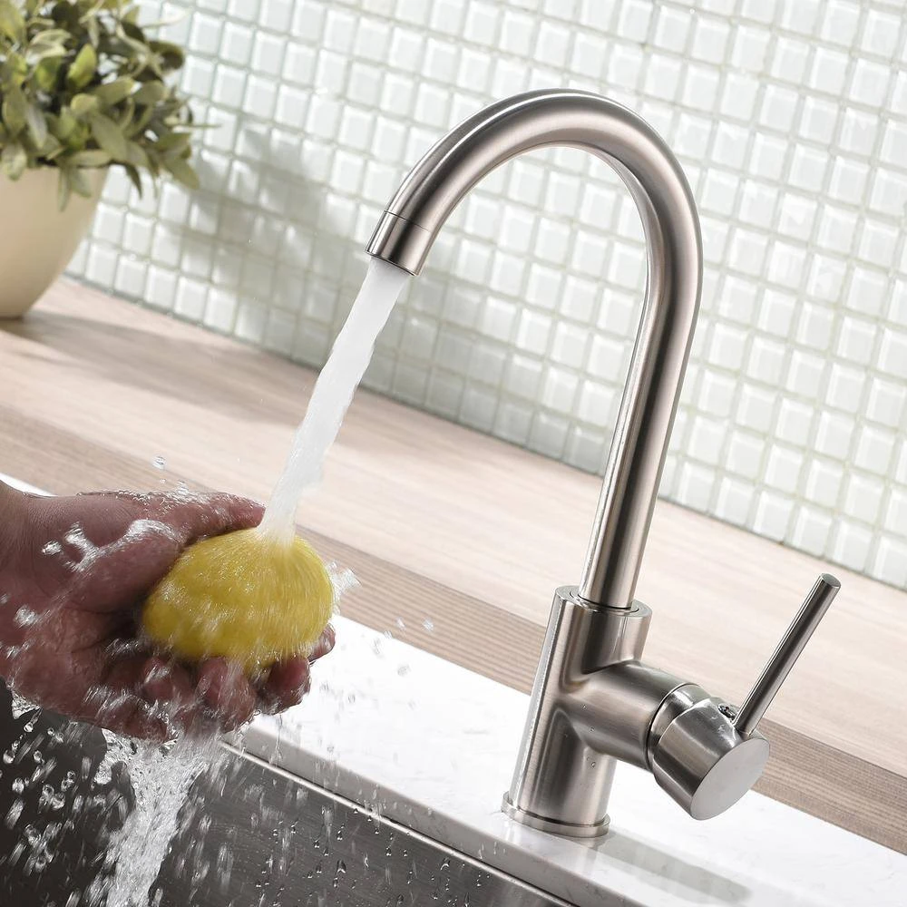 Kitchen Faucet Single Handle Commercial Single Hole Kitchen Sink Faucet, Modern 1-Hole Bar Sink Faucet 2 Kitchen Faucet Single Handle Commercial Single Hole Kitchen Sink Faucet, Modern 1-Hole Bar Sink Faucet - Image 2