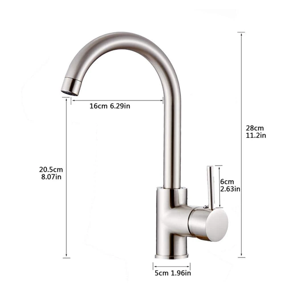 Kitchen Faucet Single Handle Commercial Single Hole Kitchen Sink Faucet, Modern 1-Hole Bar Sink Faucet 6 Kitchen Faucet Single Handle Commercial Single Hole Kitchen Sink Faucet, Modern 1-Hole Bar Sink Faucet - Image 6
