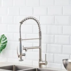 Commercial Kitchen Faucet Pull Down Sprayer Brushed Nickel, Single Handle Kitchen Sink Faucet 17 Commercial Kitchen Faucet Pull Down Sprayer Brushed Nickel, Single Handle Kitchen Sink Faucet -FURITURE SALE SHOP brushed nickel tahanbath pull down kitchen faucets z w1932p172291 31 1000