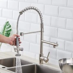 Commercial Kitchen Faucet Pull Down Sprayer Brushed Nickel, Single Handle Kitchen Sink Faucet 14 Commercial Kitchen Faucet Pull Down Sprayer Brushed Nickel, Single Handle Kitchen Sink Faucet -FURITURE SALE SHOP brushed nickel tahanbath pull down kitchen faucets z w1932p172291 44 1000